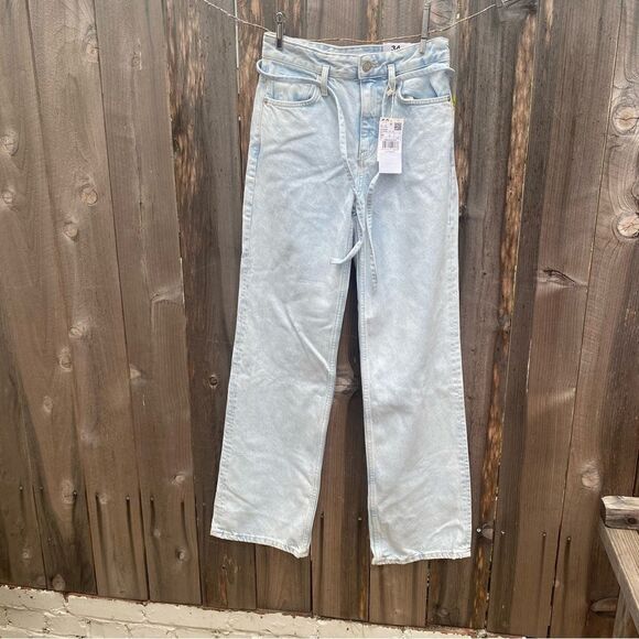Mango Wideleg jeans with belt NWT size 2 - Picture 12 of 14